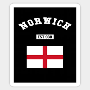 👑 Norwich England Strong, Flag of England, Est 930, City Pride Sticker